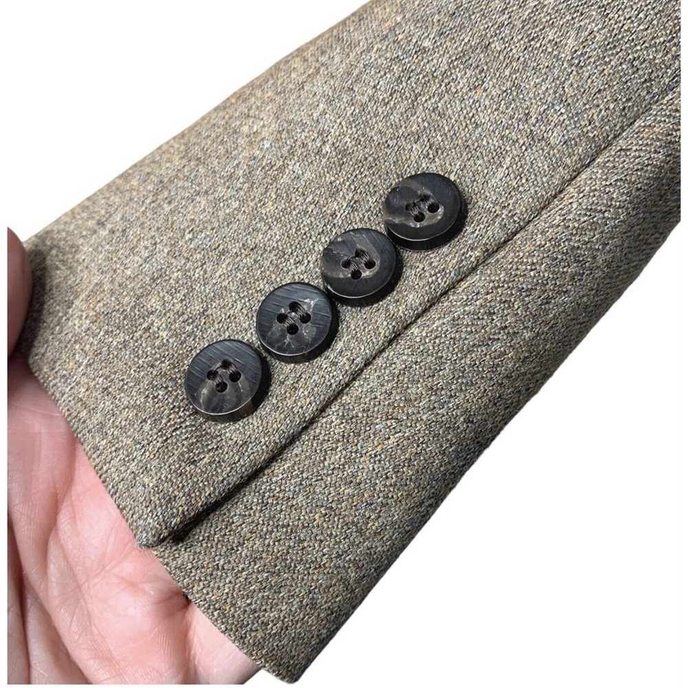 VTG 60s Rittels Western Wear Mens 42L Brown with Leather Trim Sport Coat - Picture 4 of 16